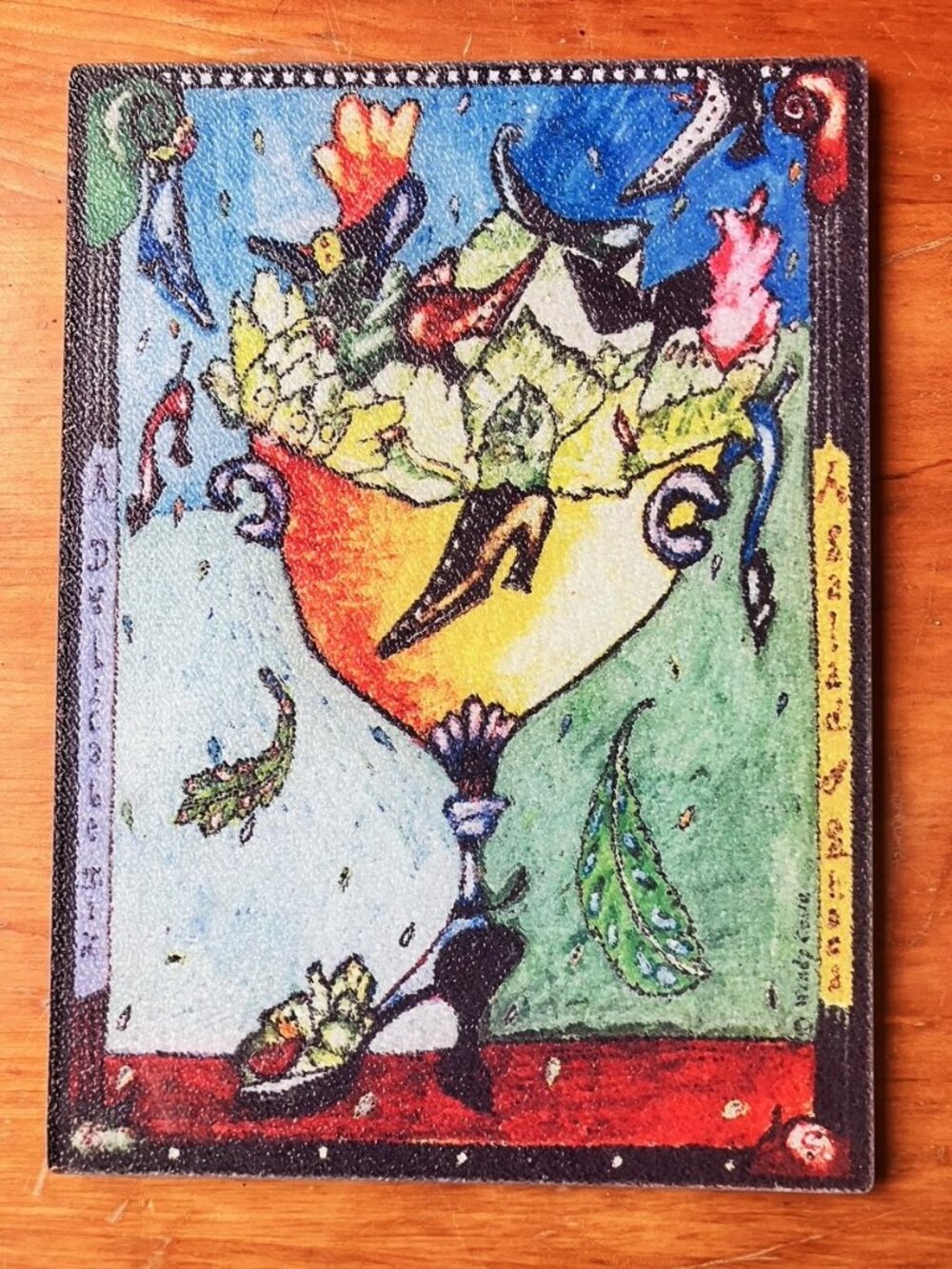 Wendy Costa, A Salad & Shoes, Glass Cutting Board